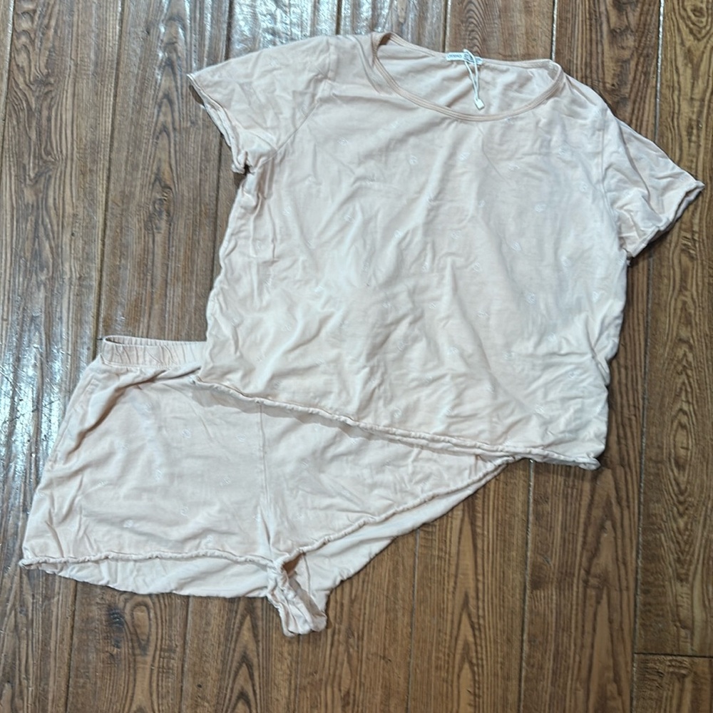 Pajama Short Set Size XS peach color